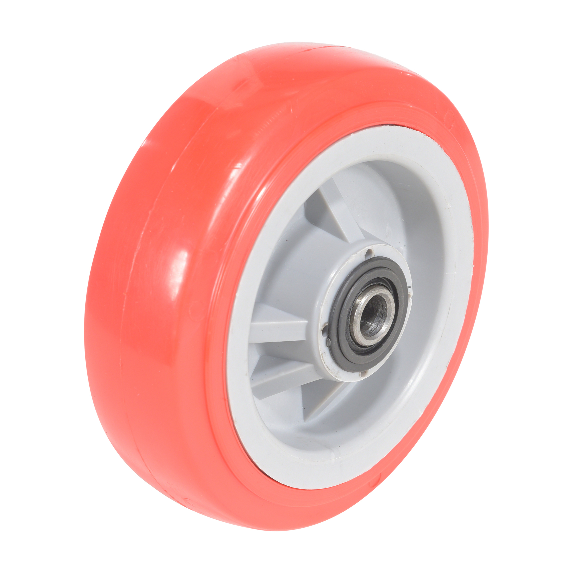 Vestil Polypropylene Wheel - 6in. x 2in., Red/White, Corrosion-Resistant, Model# WHL-PP-6X2